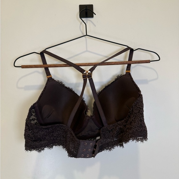 Aerie Push Up Real Power Plunge Elegant Lace Women's Bra - Brown 38B - Picture 4 of 8